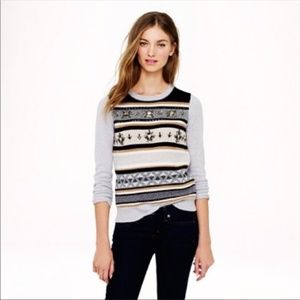 J Crew Jeweled Fair Isle Sweater